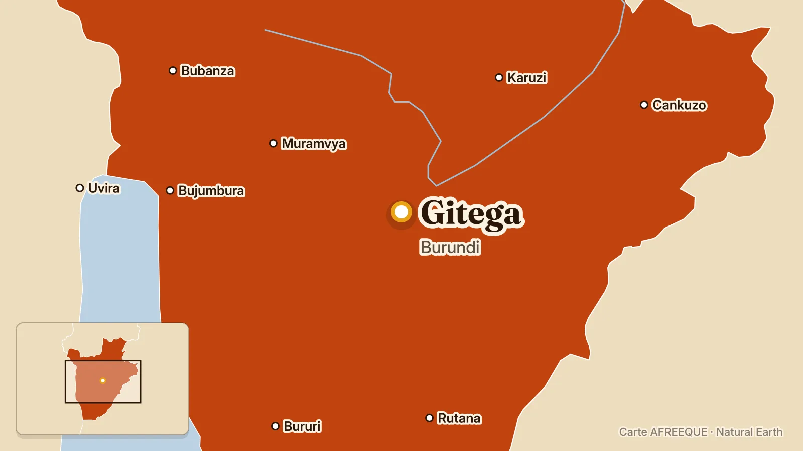 Carte : Gitega, Burundi