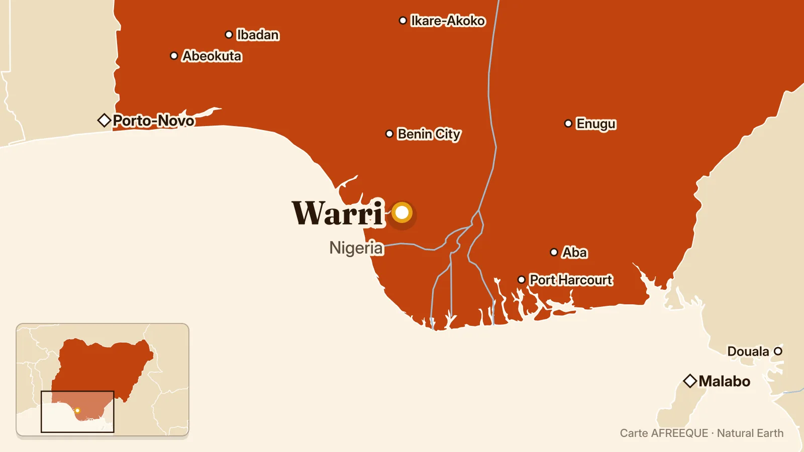 Carte : Warri, Nigeria