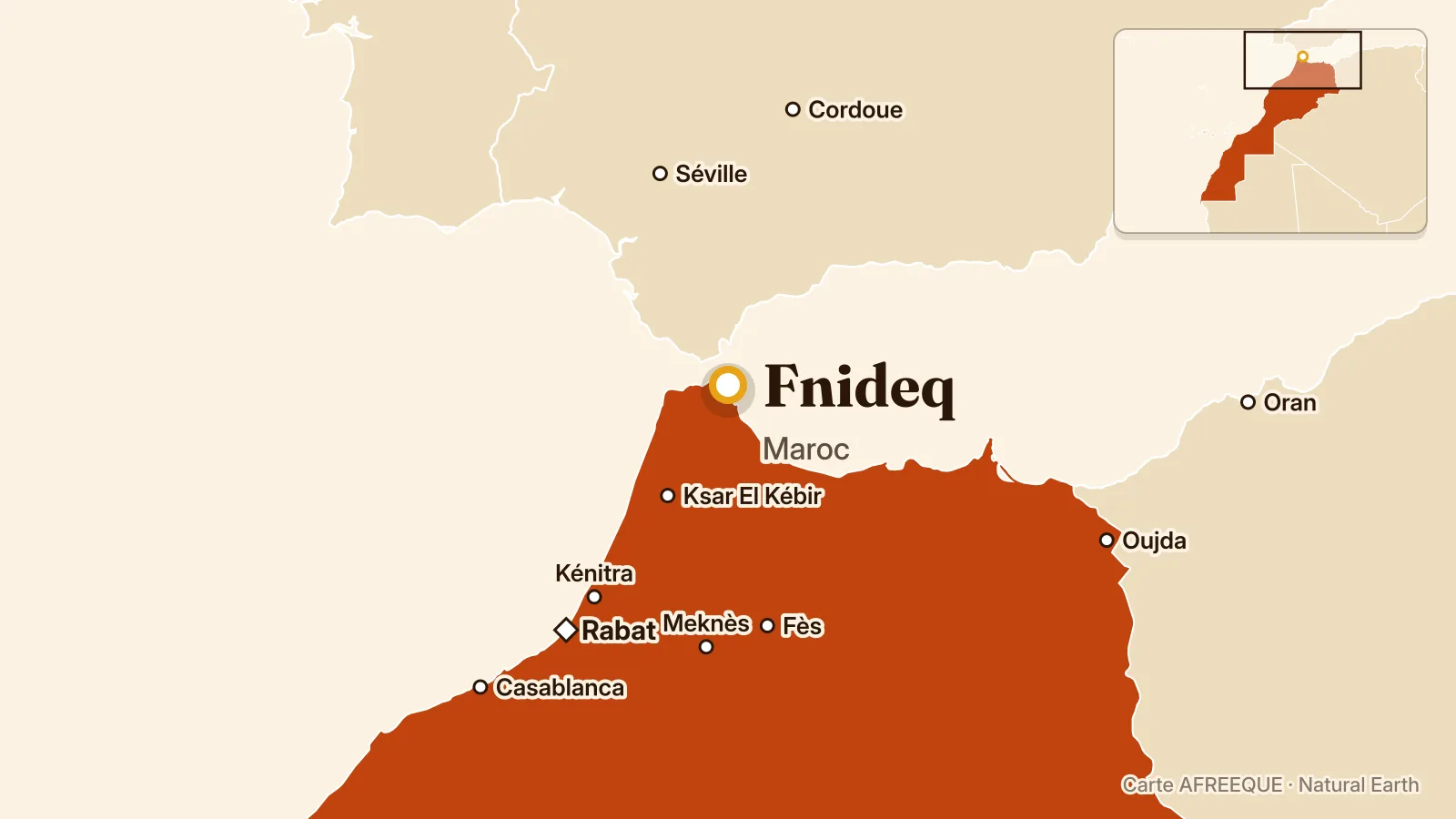 Carte : Fnideq, Maroc