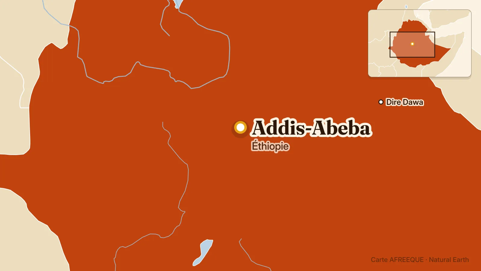 Carte : Addis-Abeba, Éthiopie