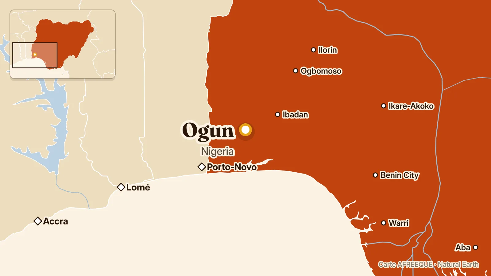 Carte : Ogun, Nigeria