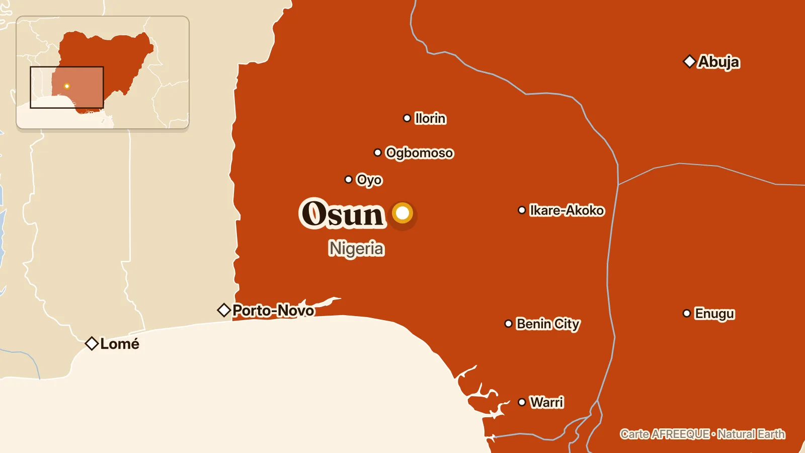 Carte : Osun, Nigeria