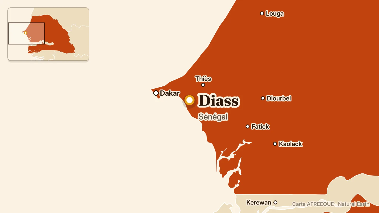 Carte : Diass, Sénégal
