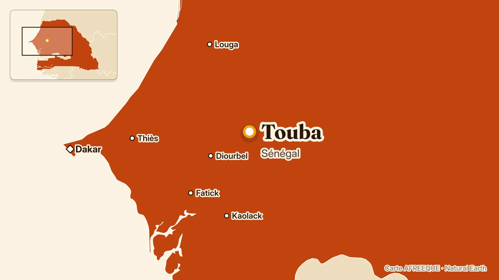 Carte : Touba, Sénégal