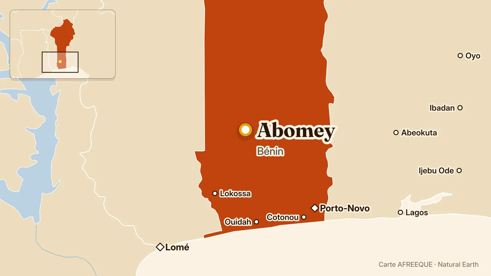 Carte : Abomey, Bénin