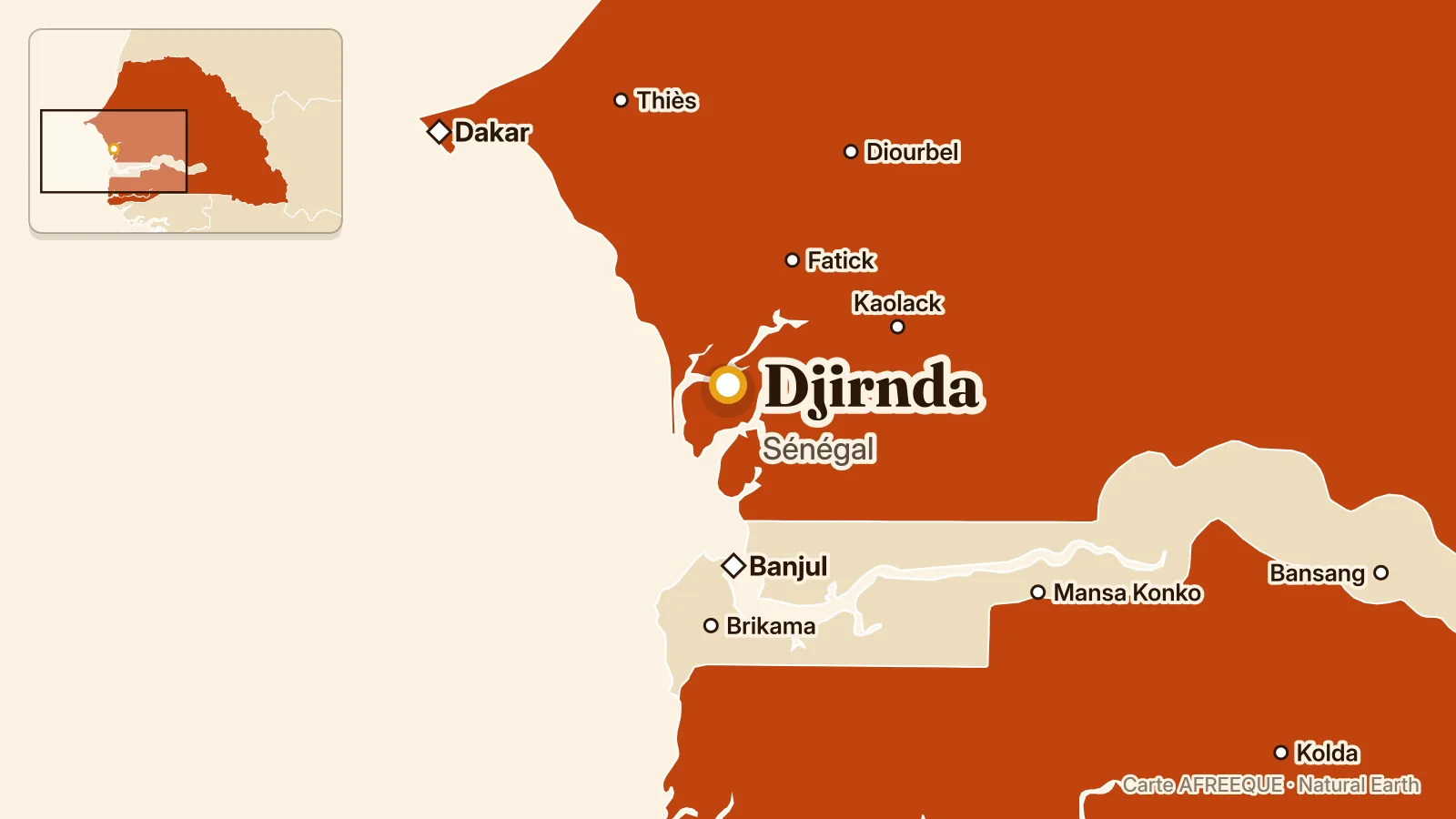 Carte : Djirnda, Sénégal