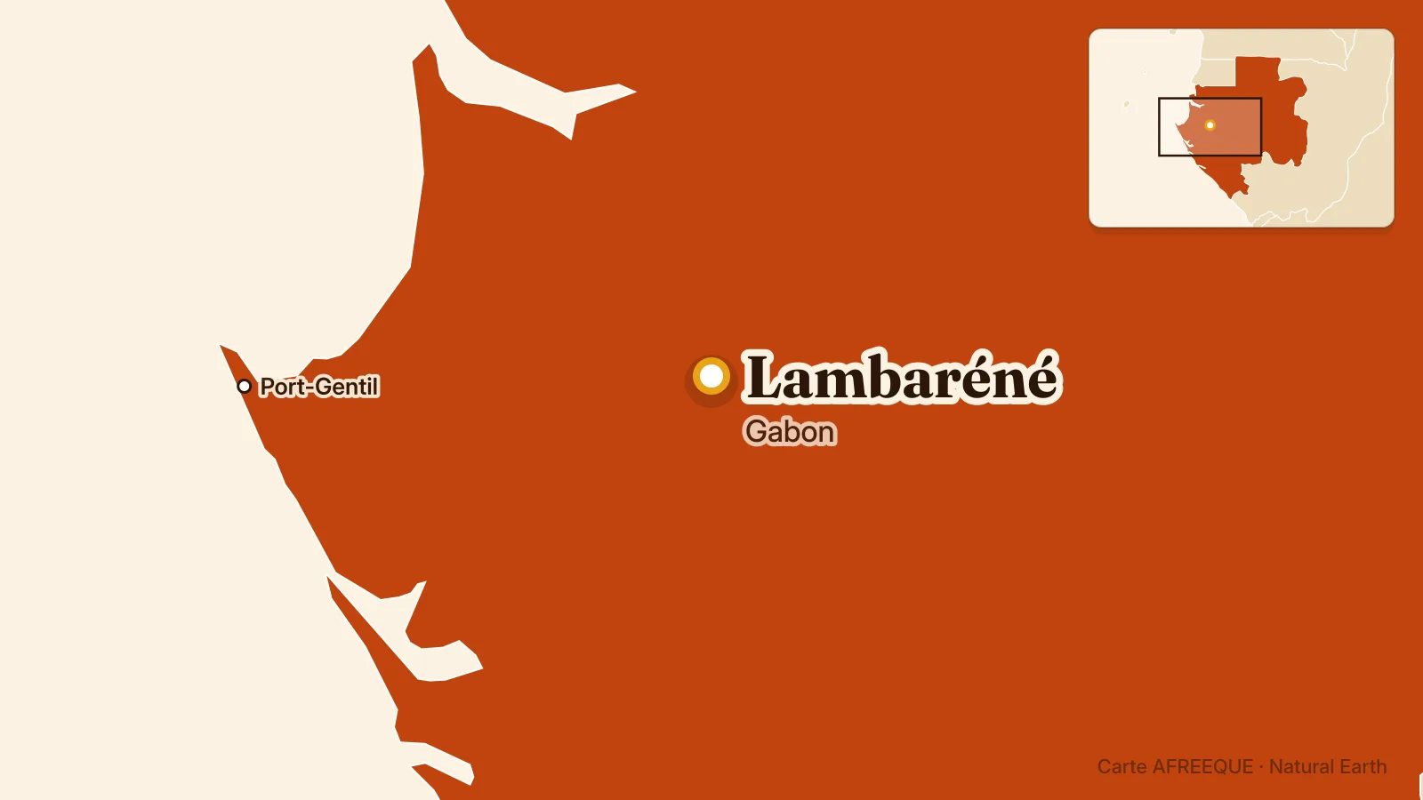 Carte : Lambaréné, Gabon