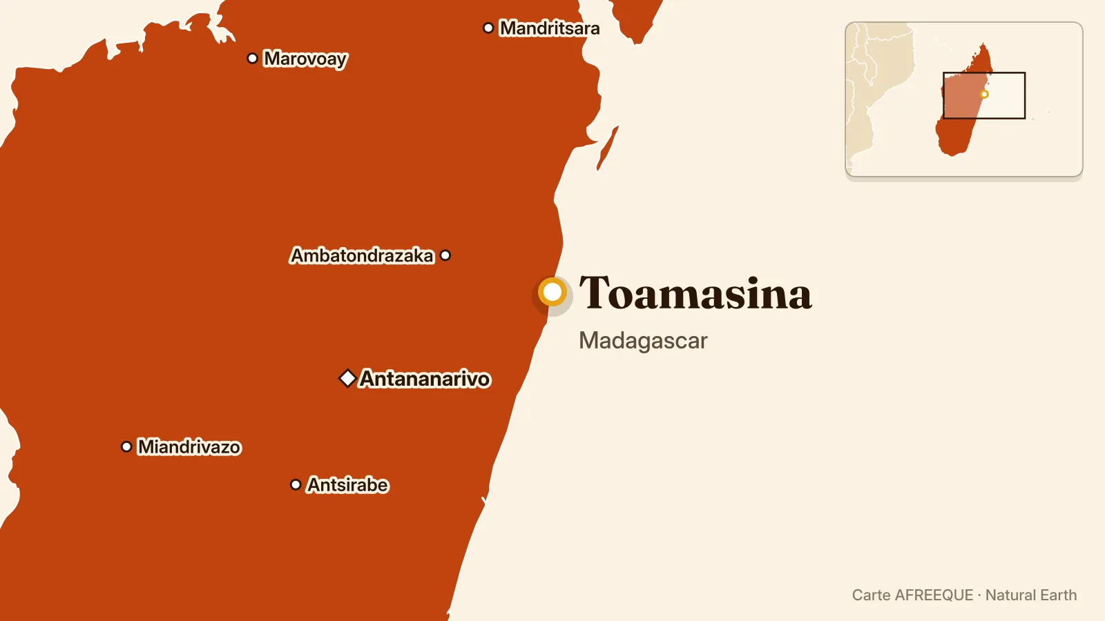 Carte : Toamasina, Madagascar