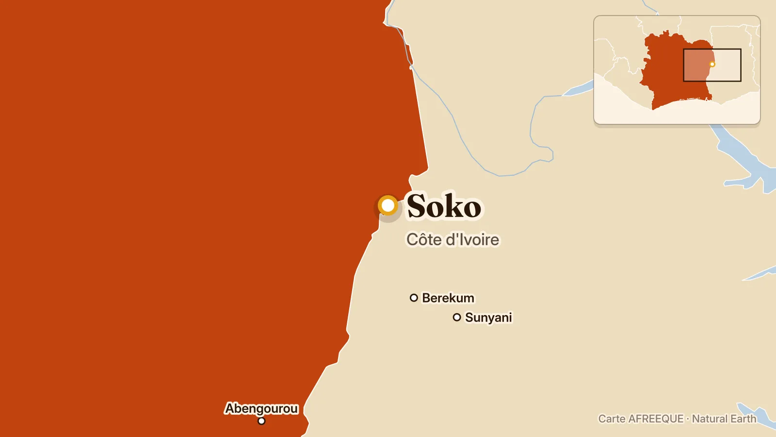 Carte : Soko, Côte d'Ivoire