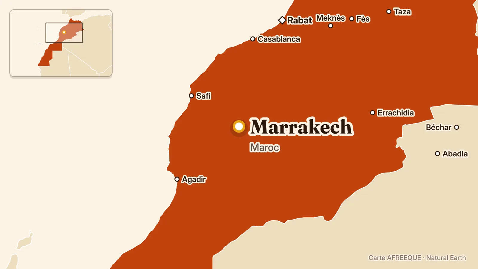 Carte : Marrakech, Maroc