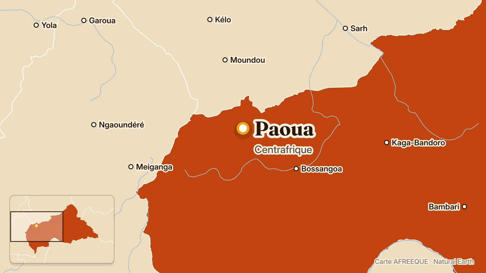 Carte : Paoua, Centrafrique