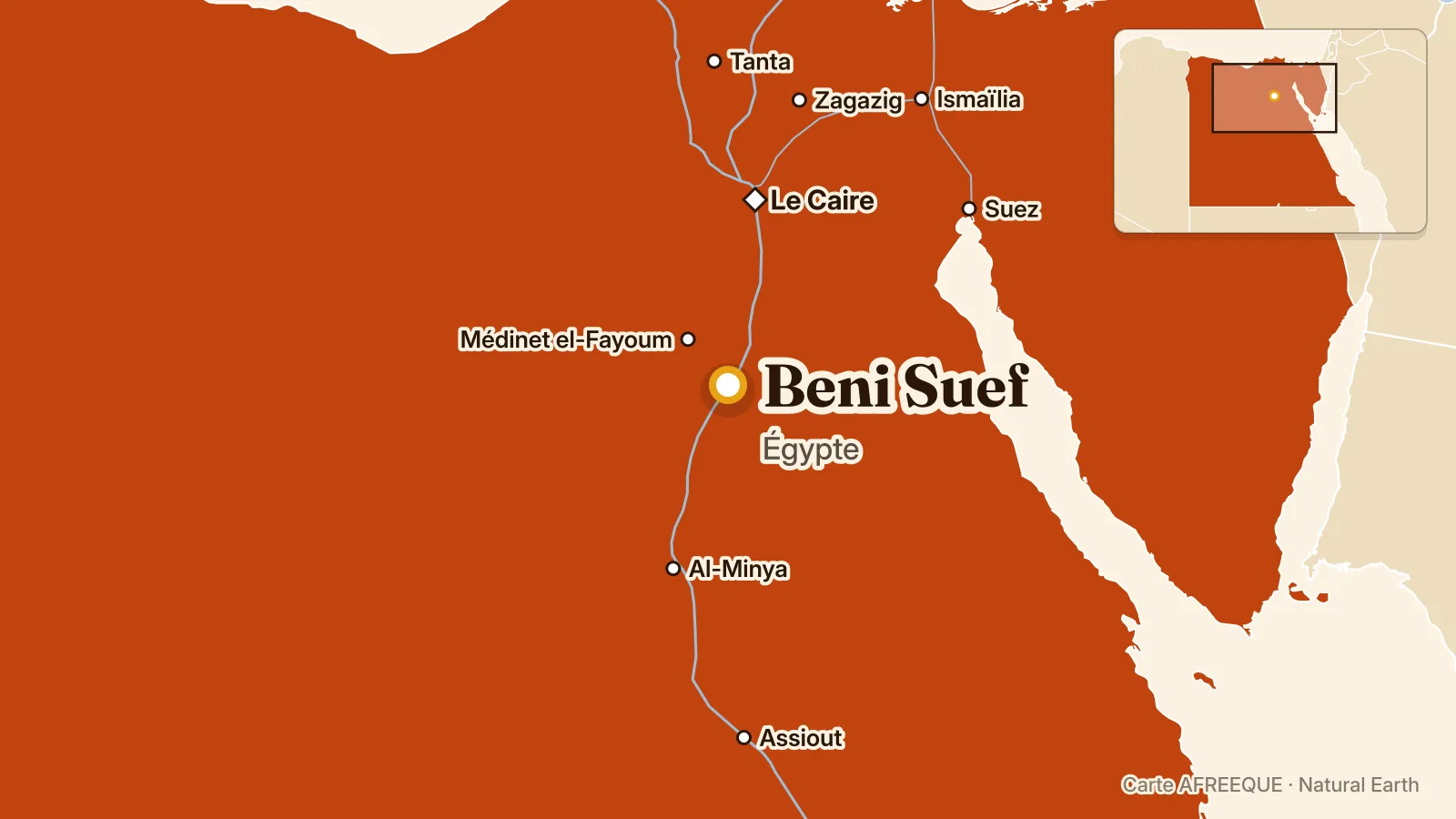 Carte : Beni Suef, Égypte