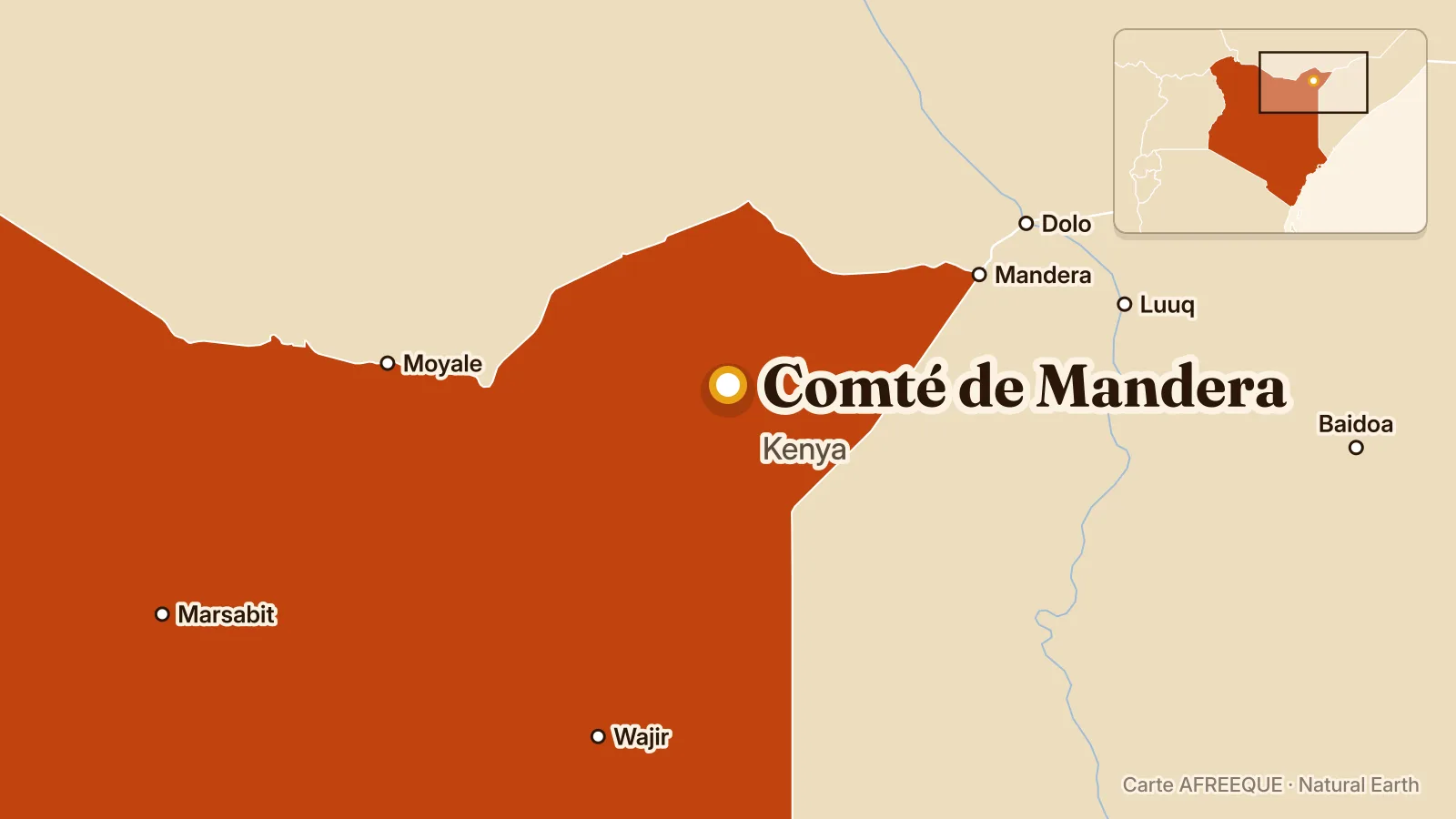 Carte : Comté de Mandera, Kenya