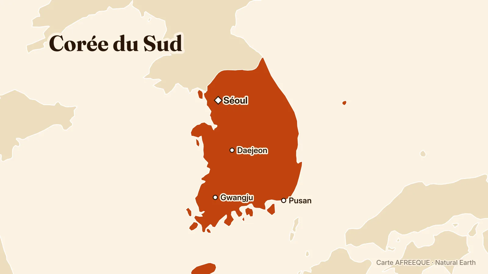 Carte : Corée du Sud