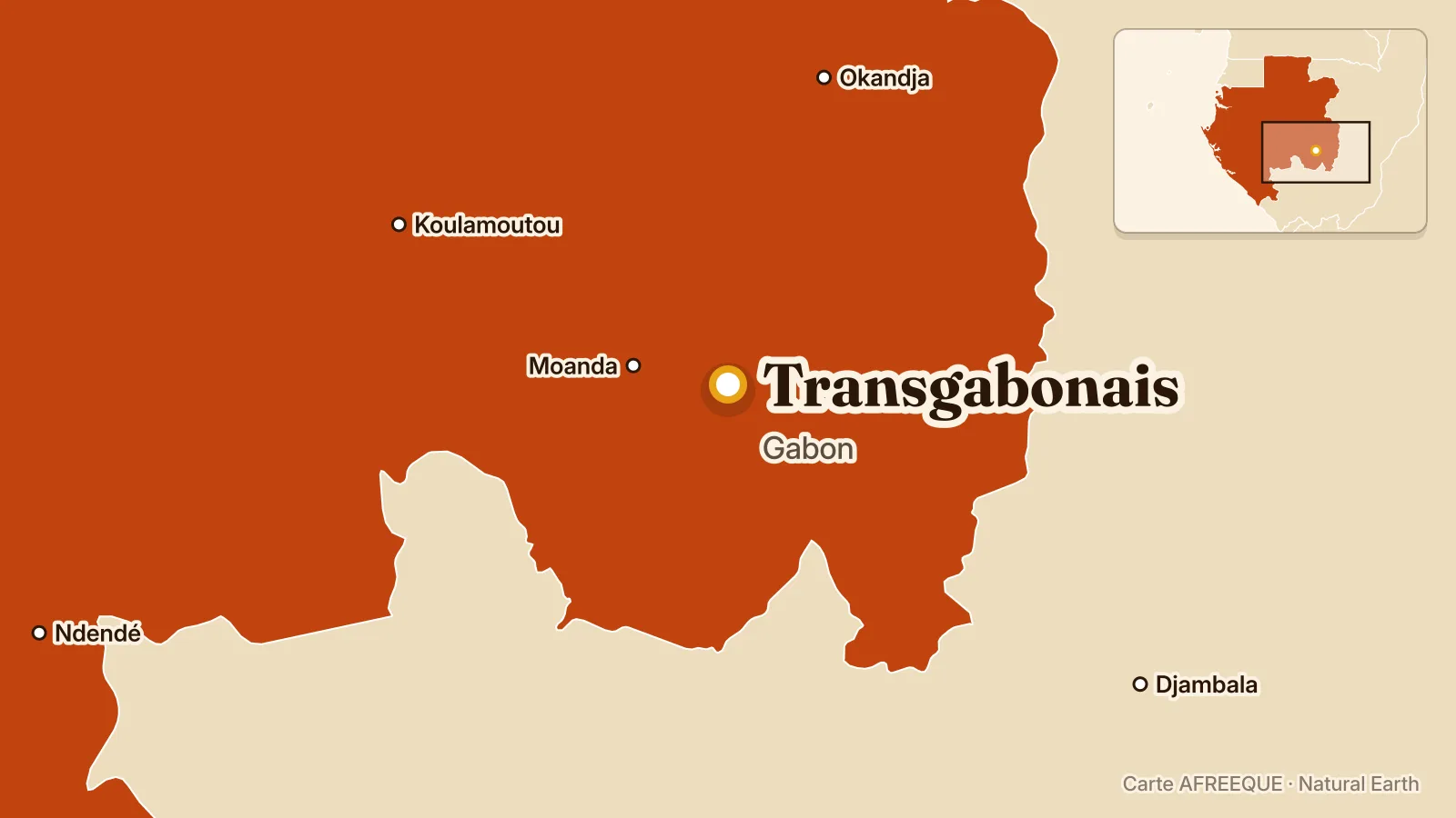 Carte : Transgabonais, Gabon