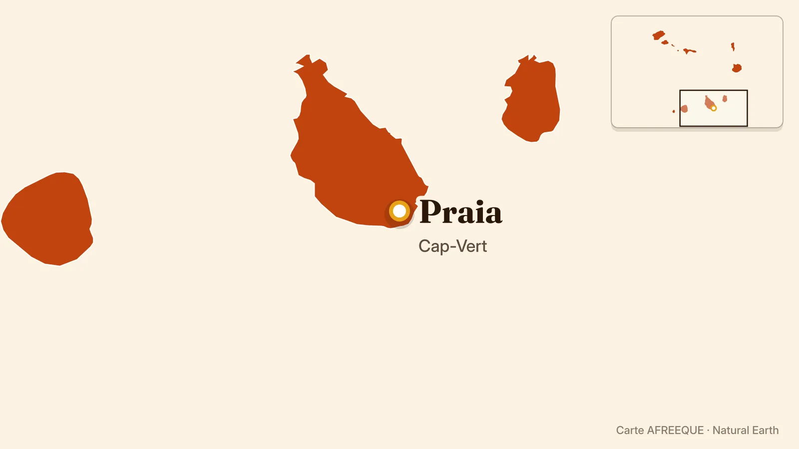 Carte : Praia, Cap-Vert