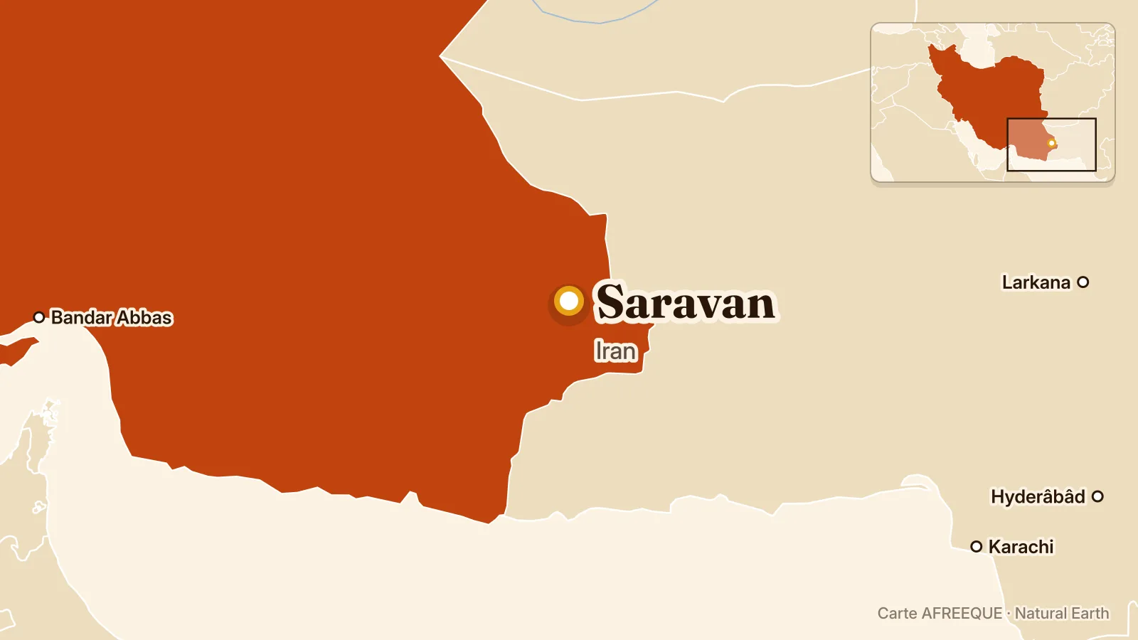 Carte : Saravan, Iran