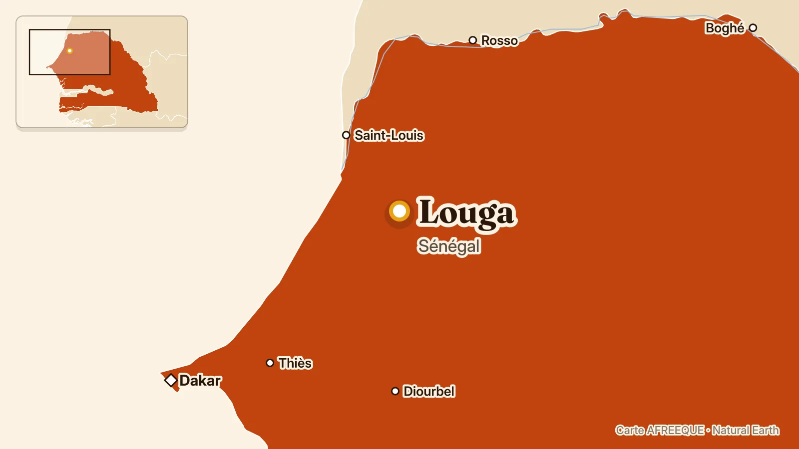 Carte : Louga, Sénégal