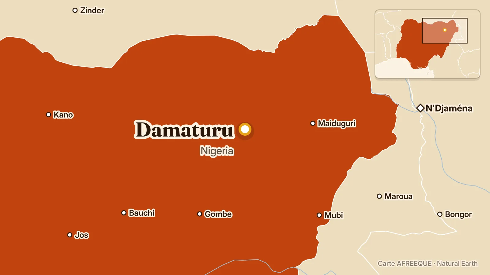 Carte : Damaturu, Nigeria