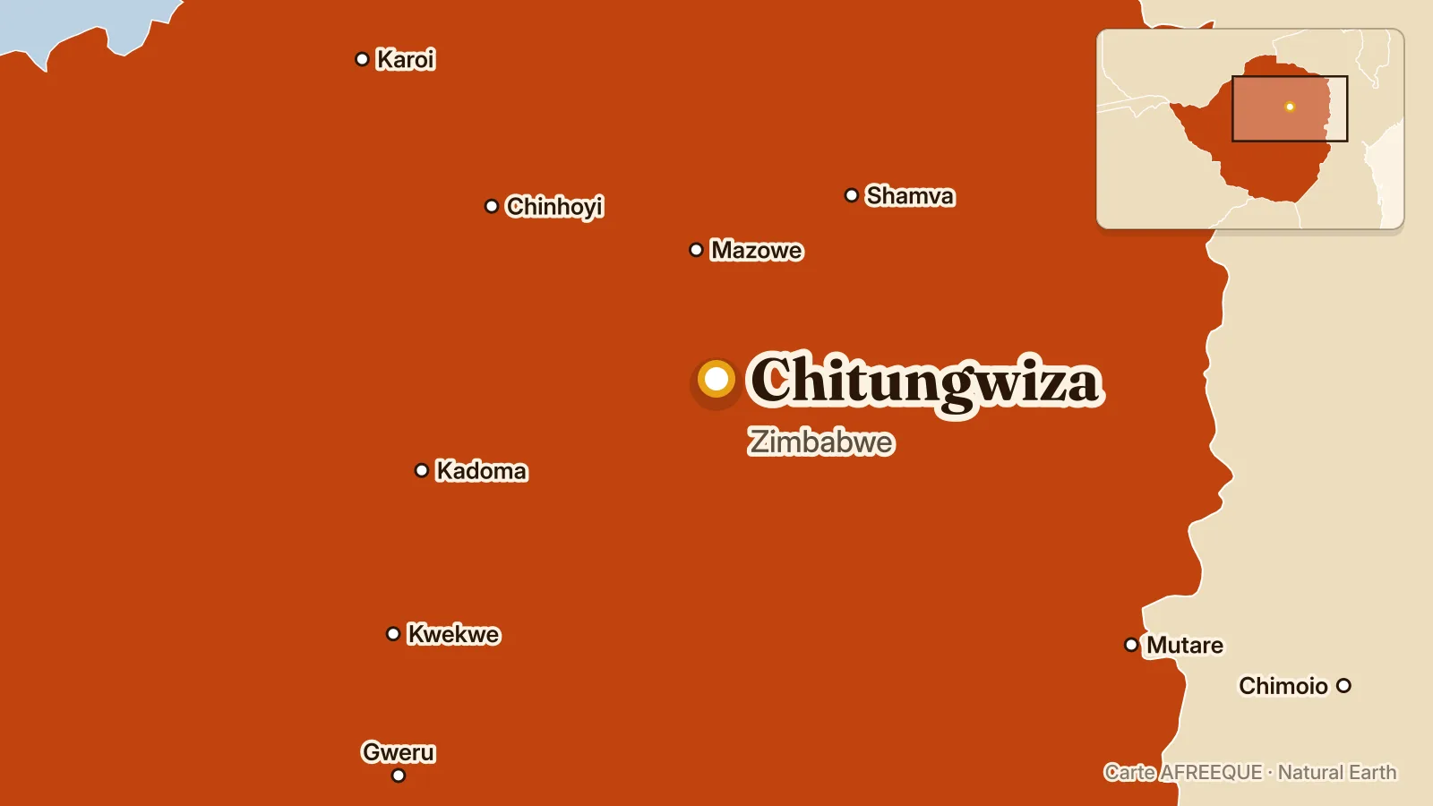 Carte : Chitungwiza, Zimbabwe