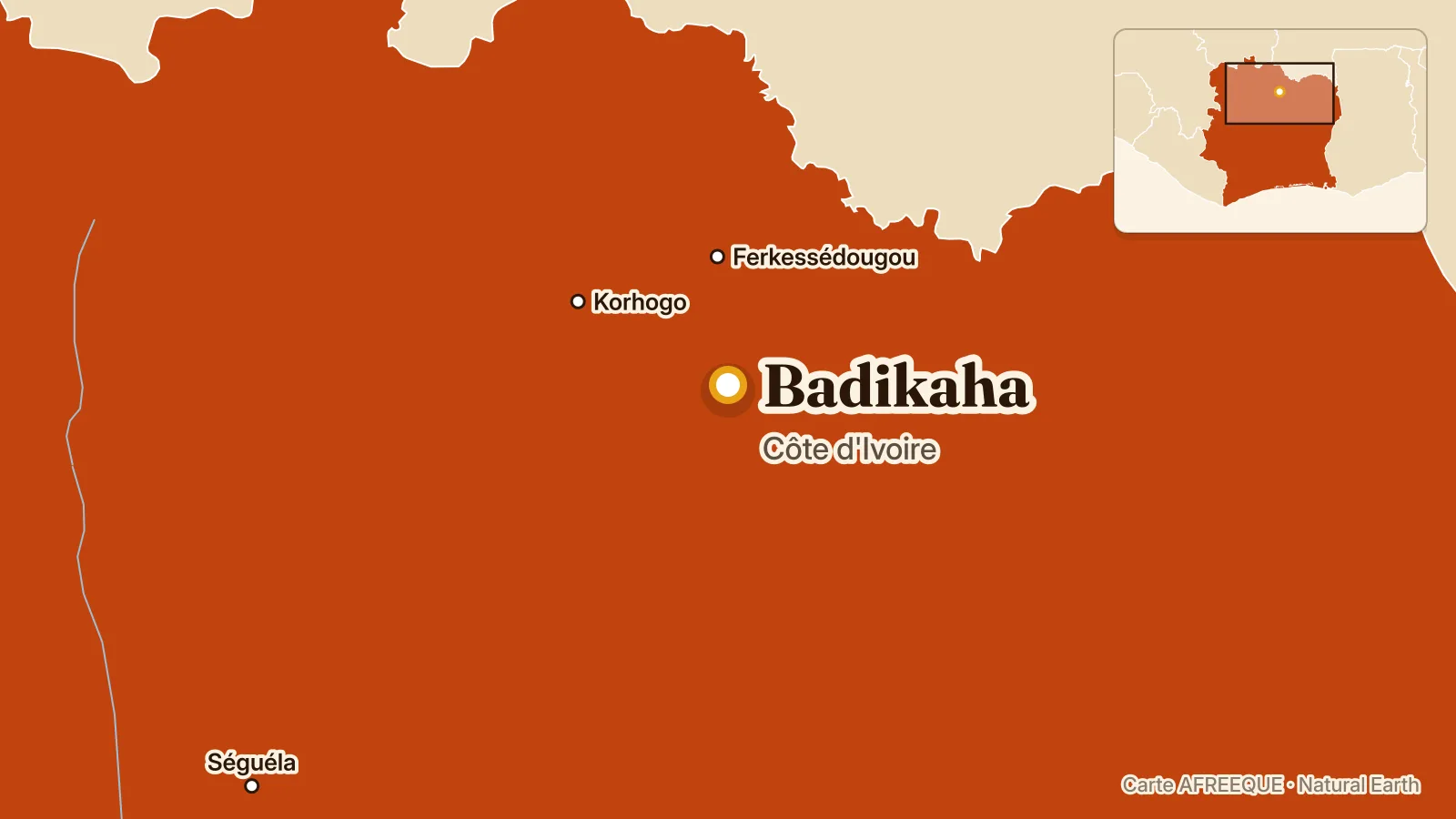 Carte : Badikaha, Côte d'Ivoire