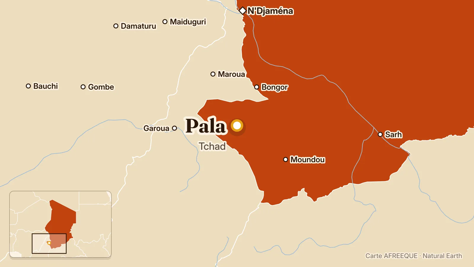 Carte : Pala, Tchad