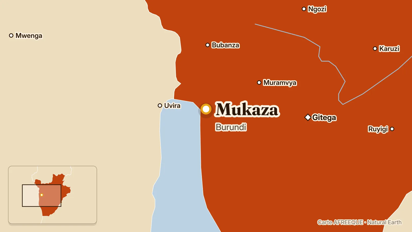 Carte : Mukaza, Burundi