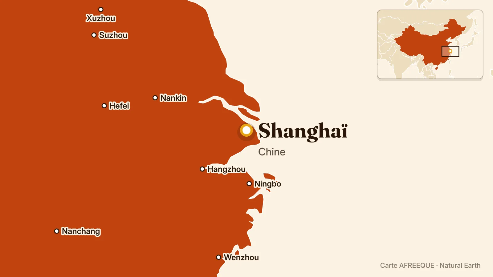 Carte : Shanghaï, Chine
