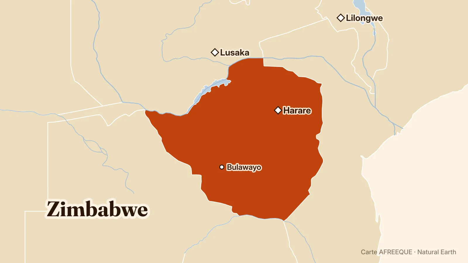 Carte : Zimbabwe