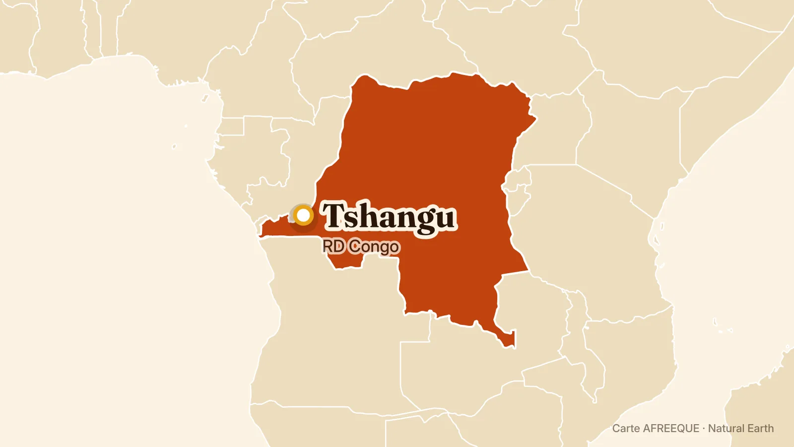 Carte : Tshangu, RD Congo
