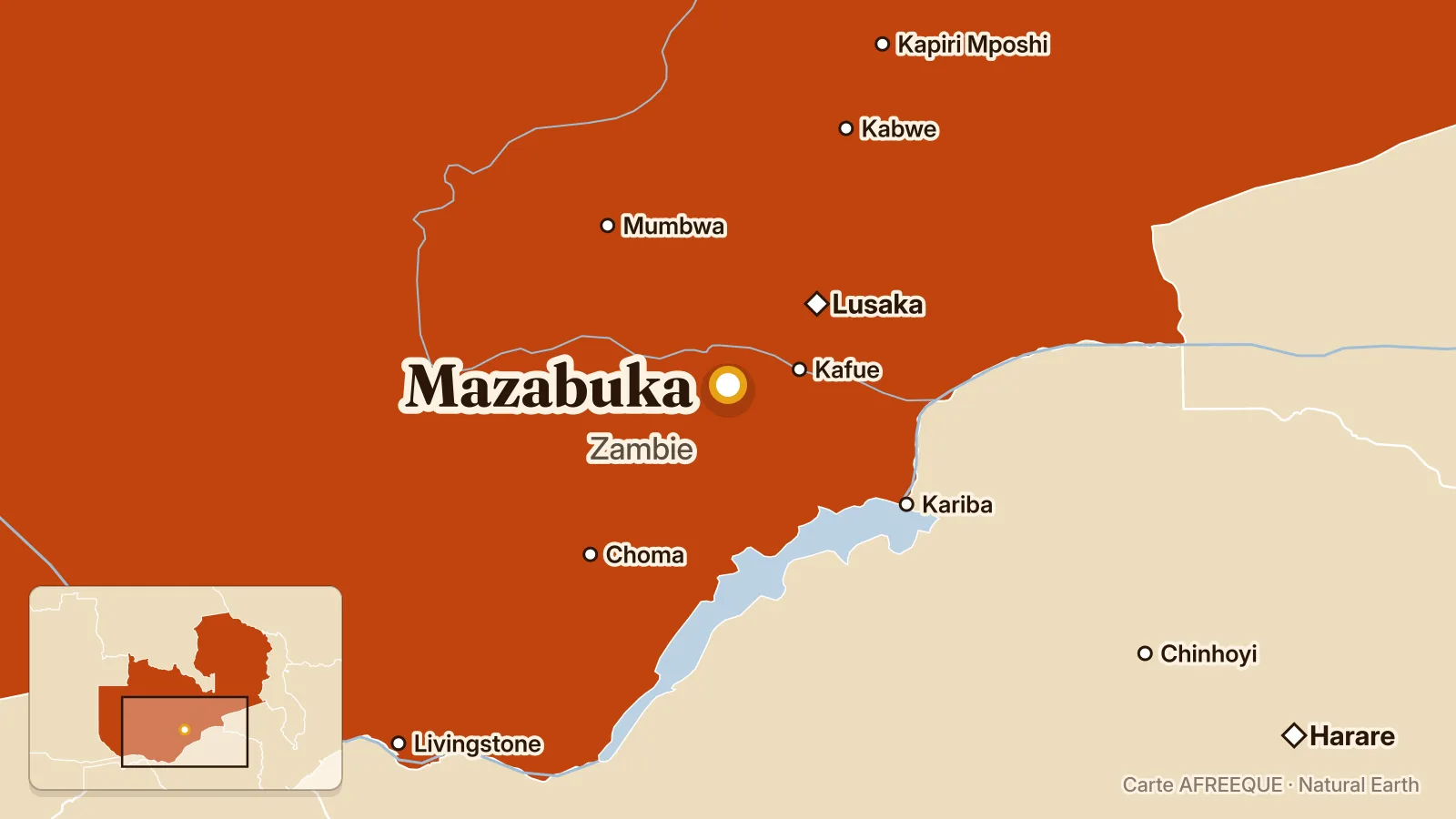Map: Mazabuka, Zambia