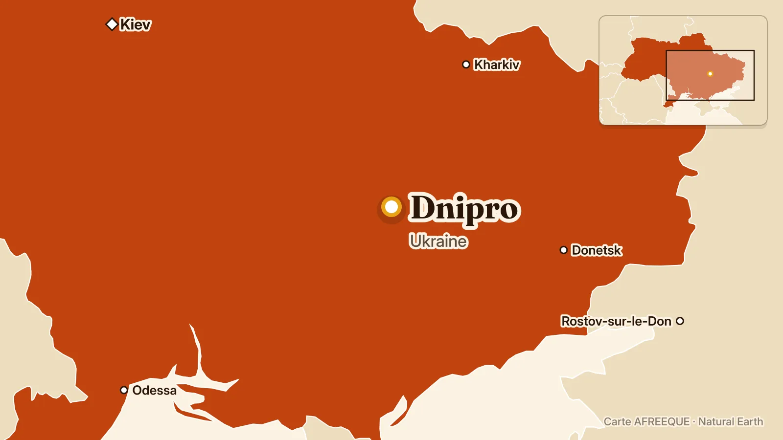 Carte : Dnipro, Ukraine
