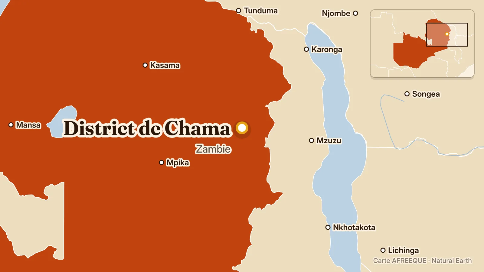 Carte : District de Chama, Zambie