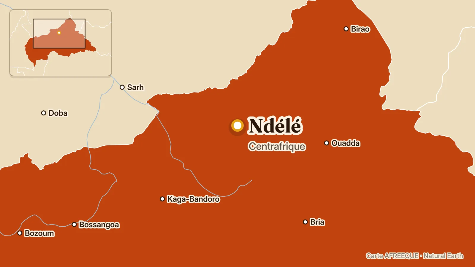 Carte : Ndélé, Centrafrique