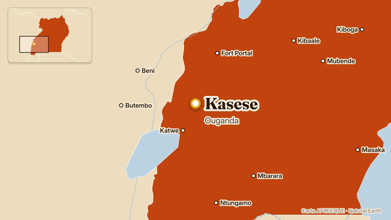 Carte : Kasese, Ouganda