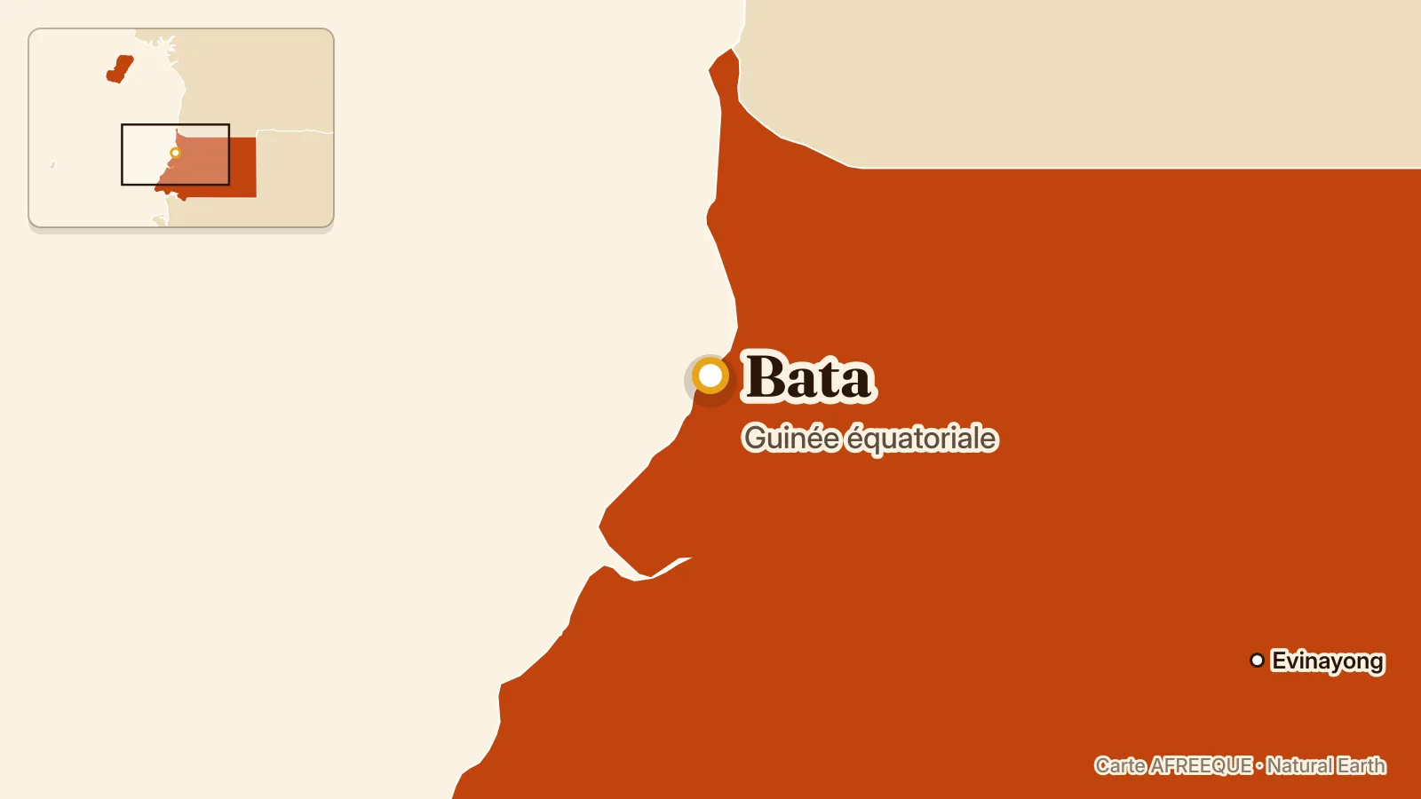 Carte : Bata, Guinée équatoriale
