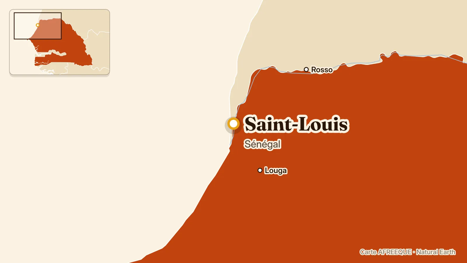Carte : Saint-Louis, Sénégal