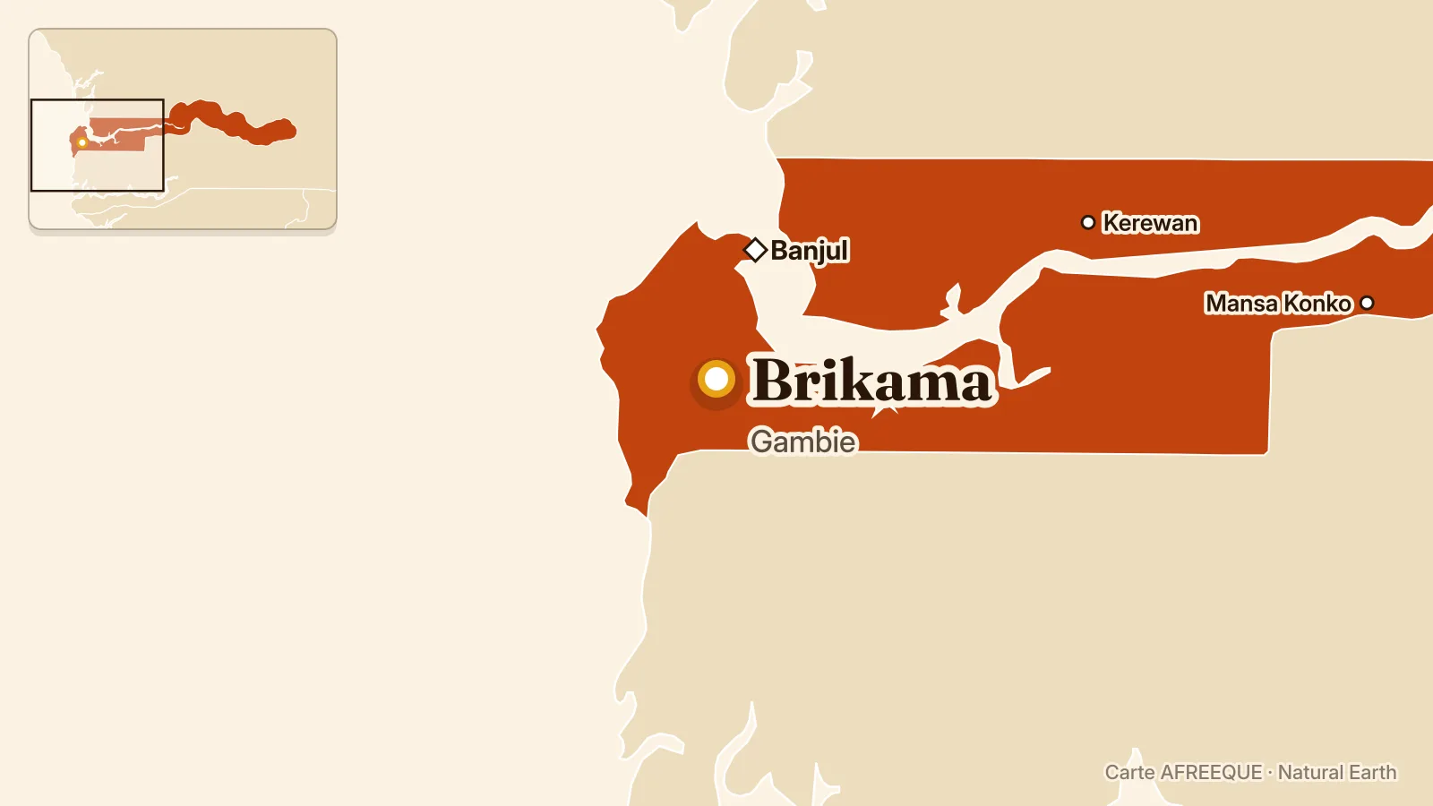 Map: Brikama, Gambia