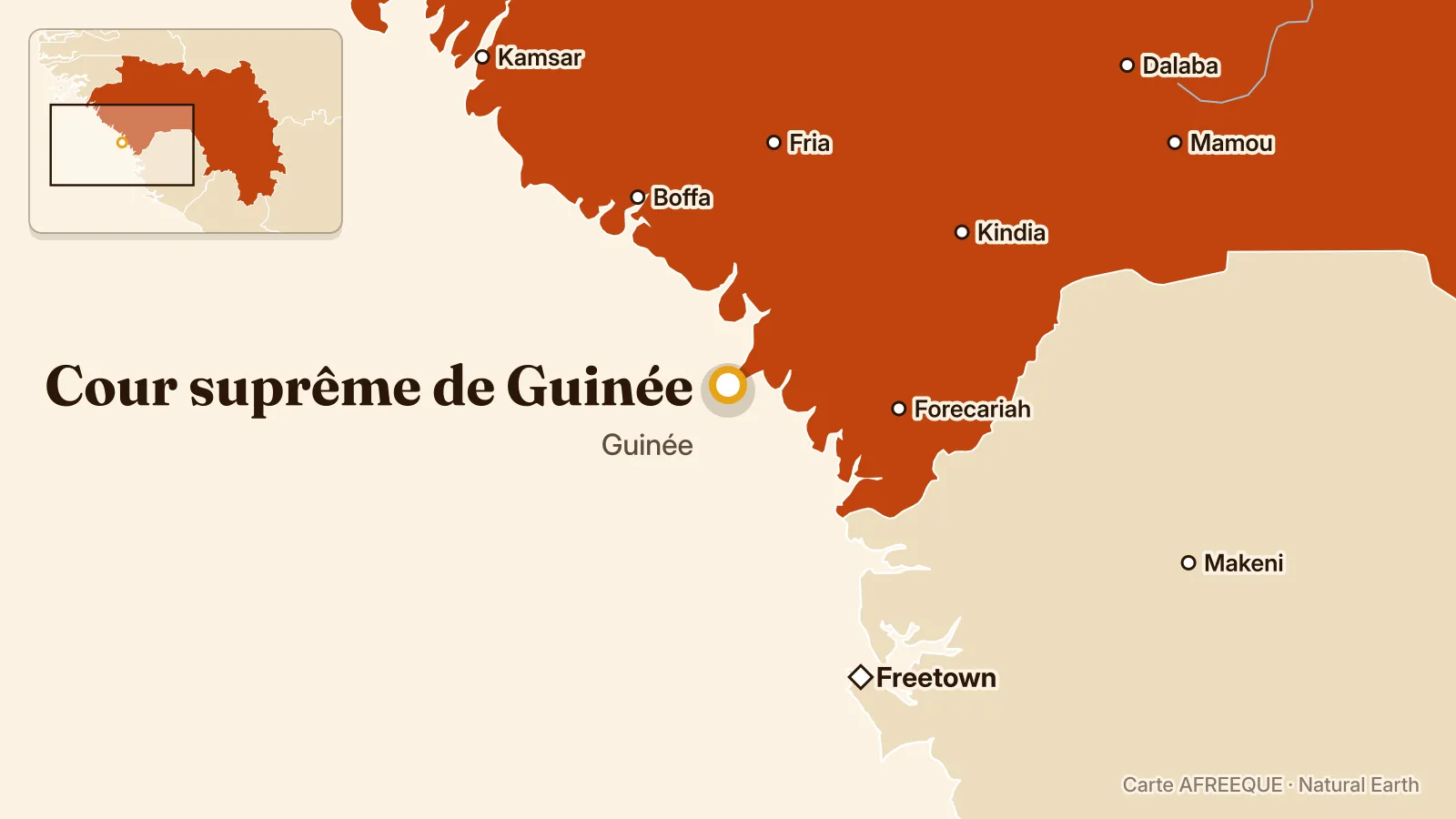 Carte : Cour suprême de Guinée, Guinée