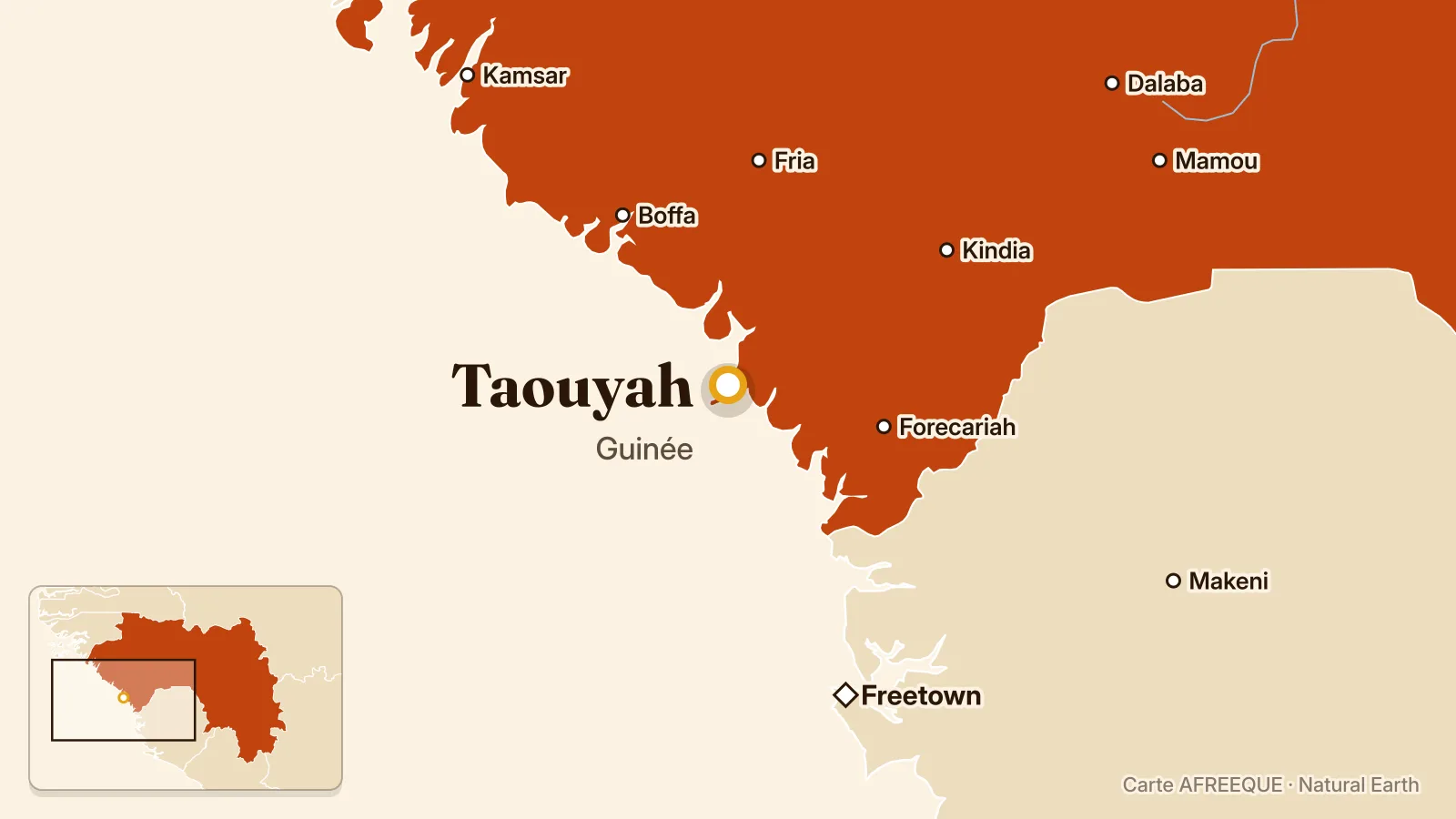 Carte : Taouyah, Guinée