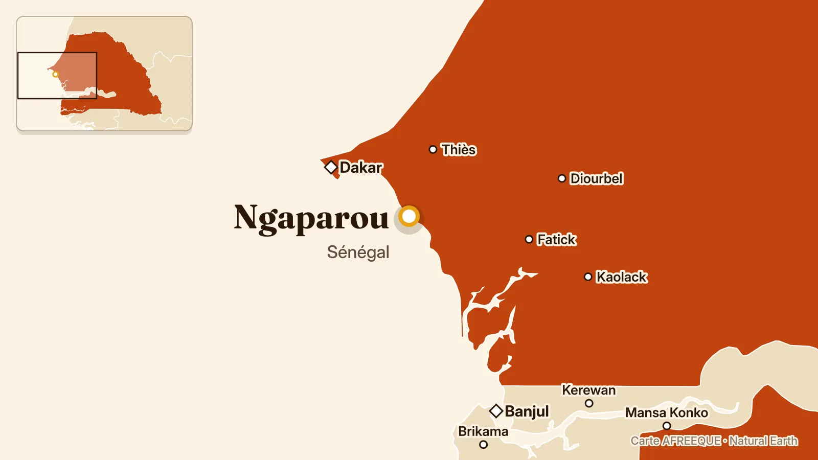 Carte : Ngaparou, Sénégal