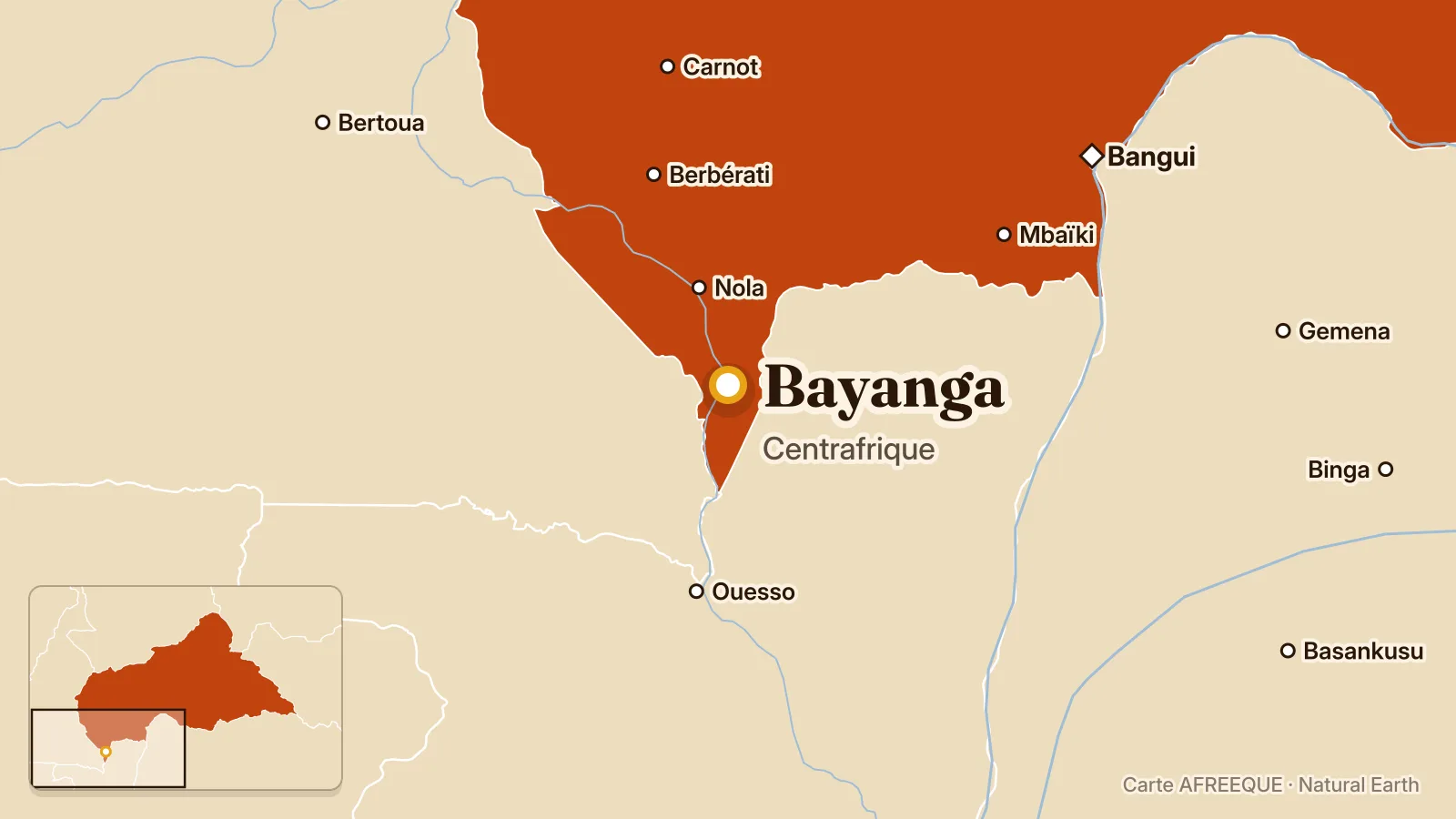 Carte : Bayanga, Centrafrique