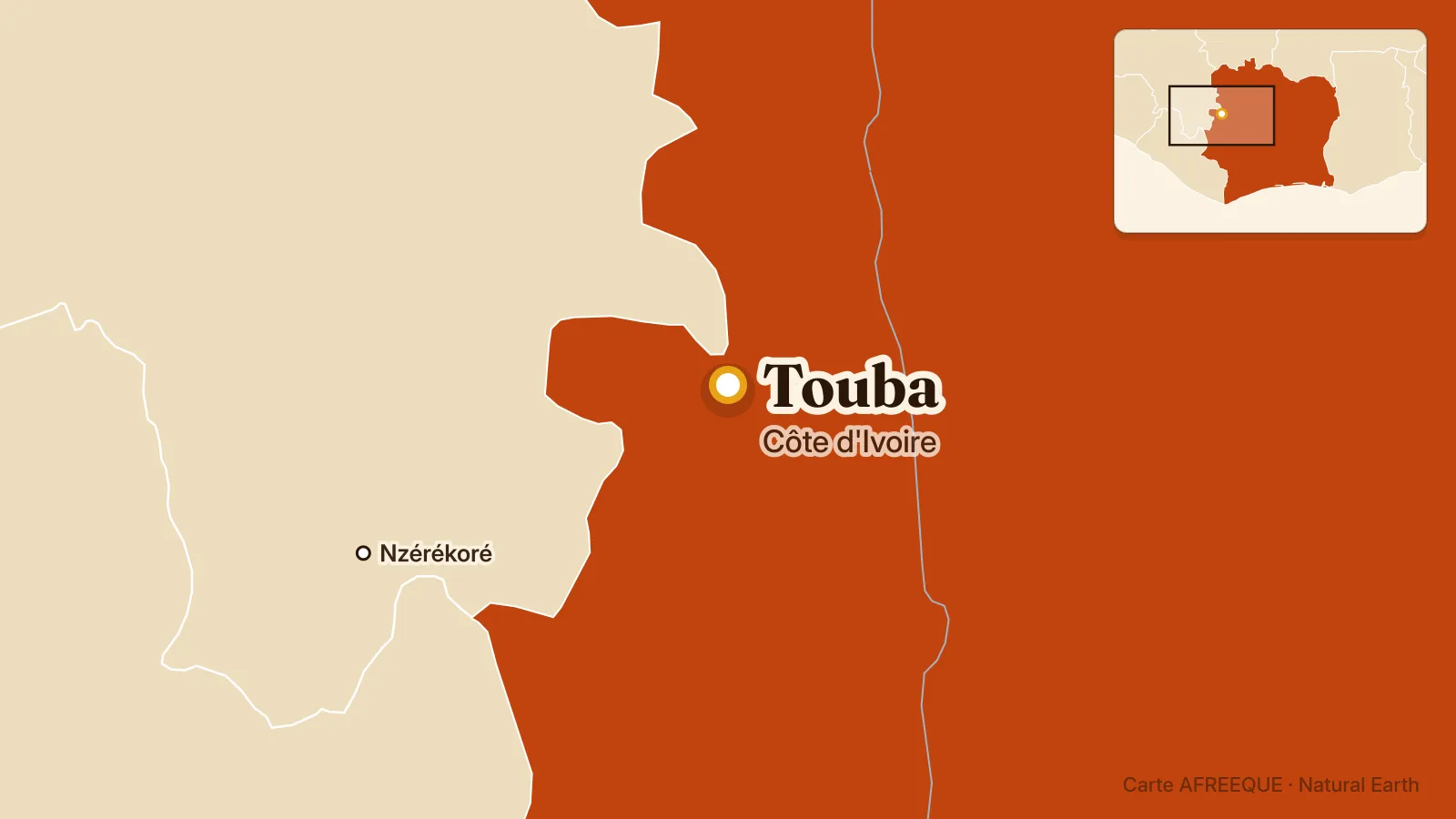 Carte : Touba, Côte d'Ivoire