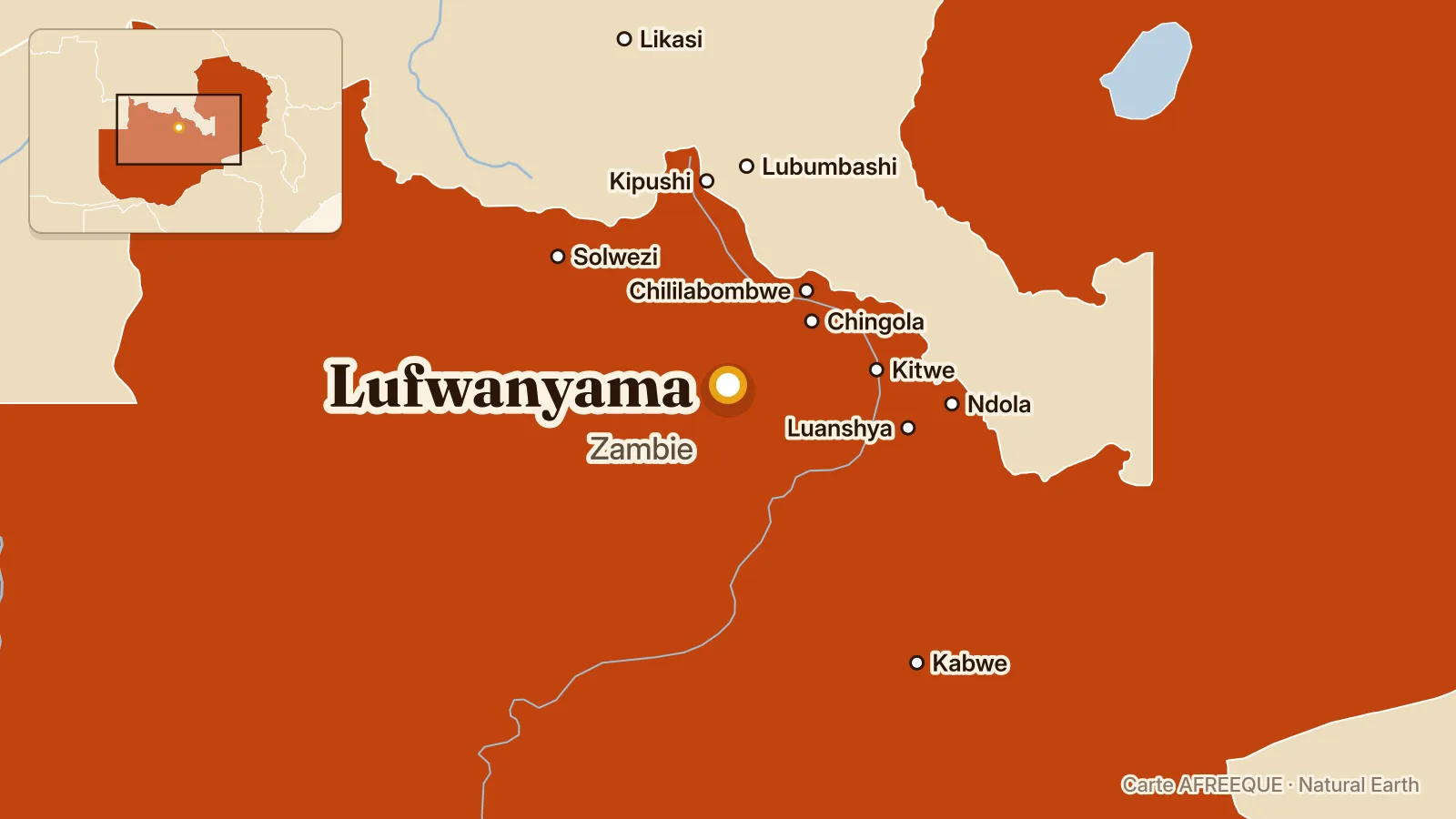 Carte : Lufwanyama, Zambie