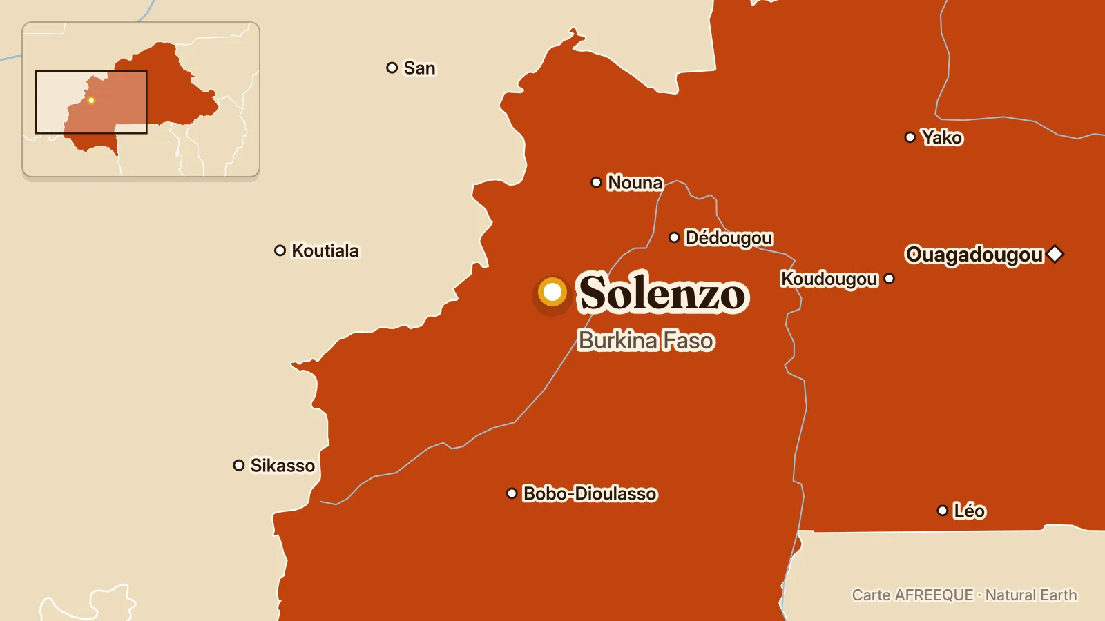 Carte : Solenzo, Burkina Faso