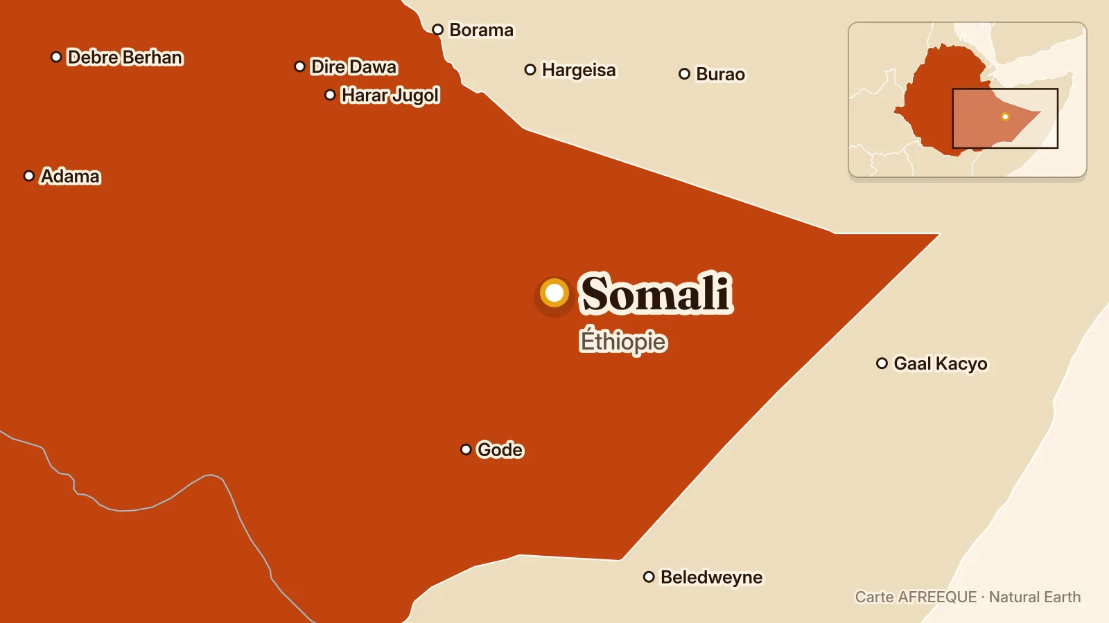 Carte : Somali, Éthiopie