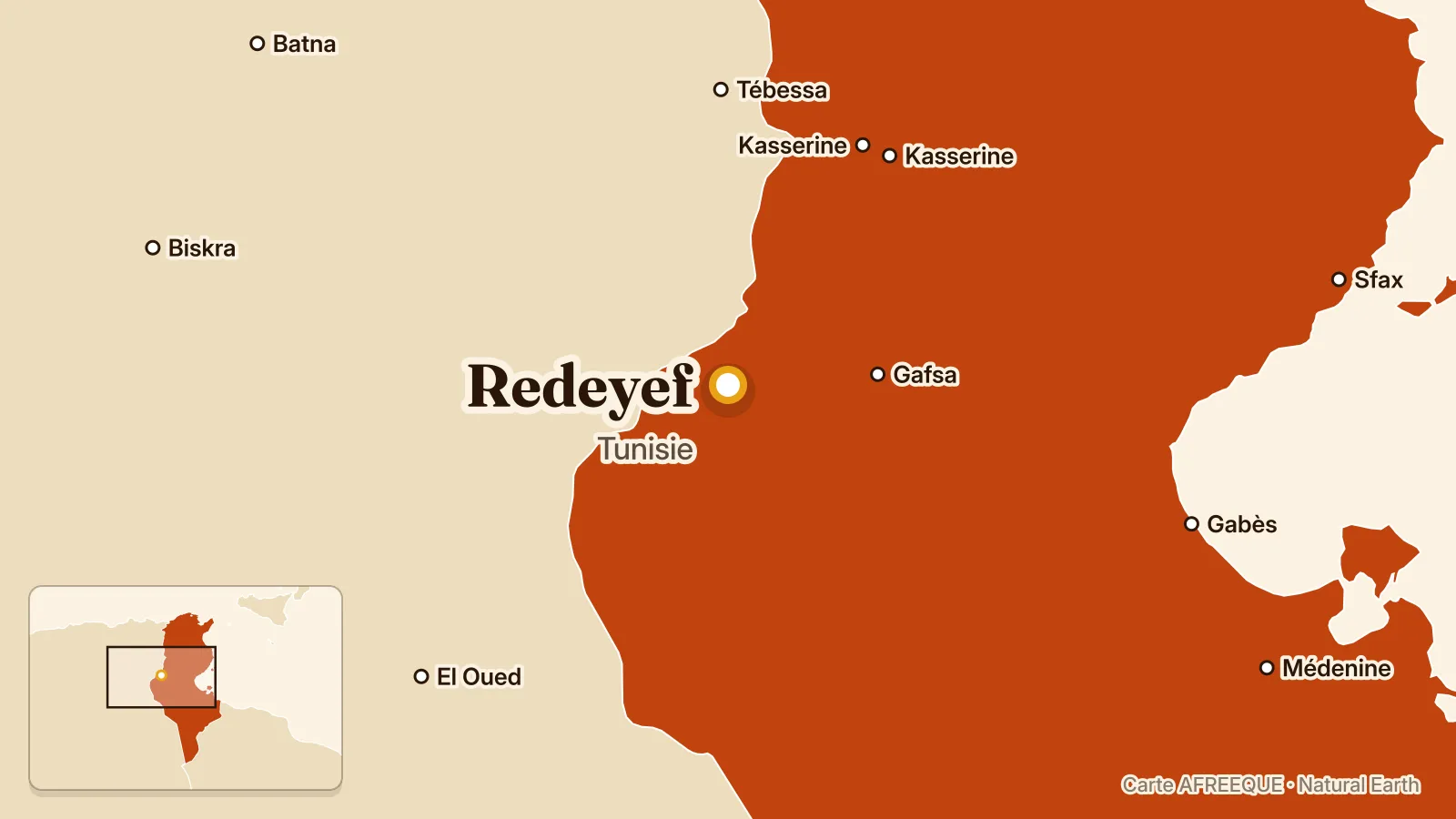 Carte : Redeyef, Tunisie