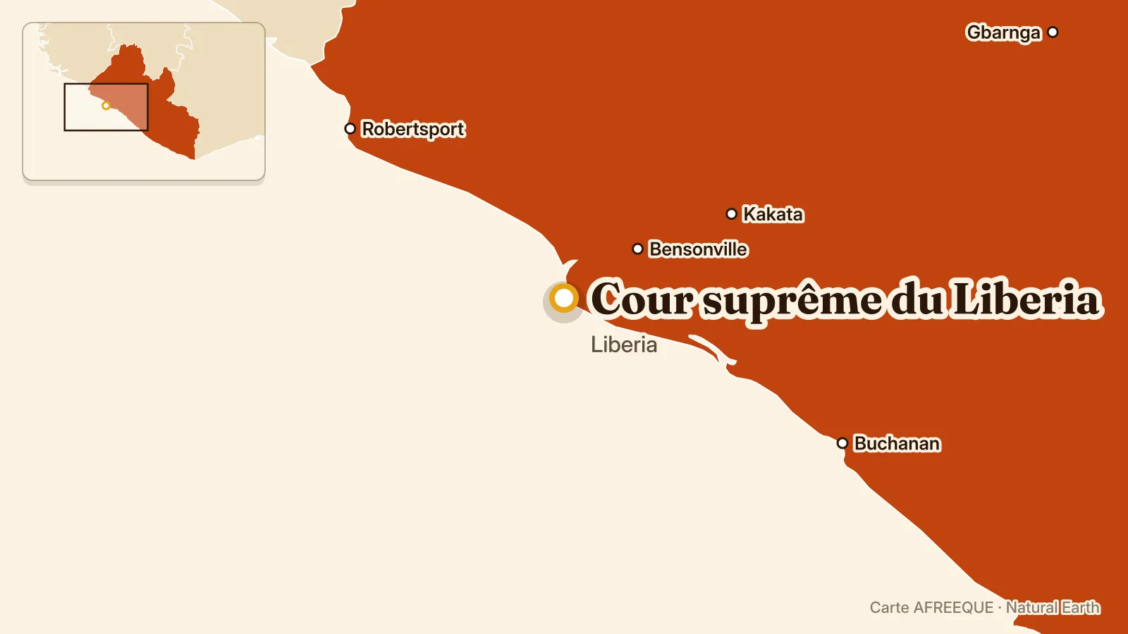 Carte : Cour suprême du Liberia, Liberia