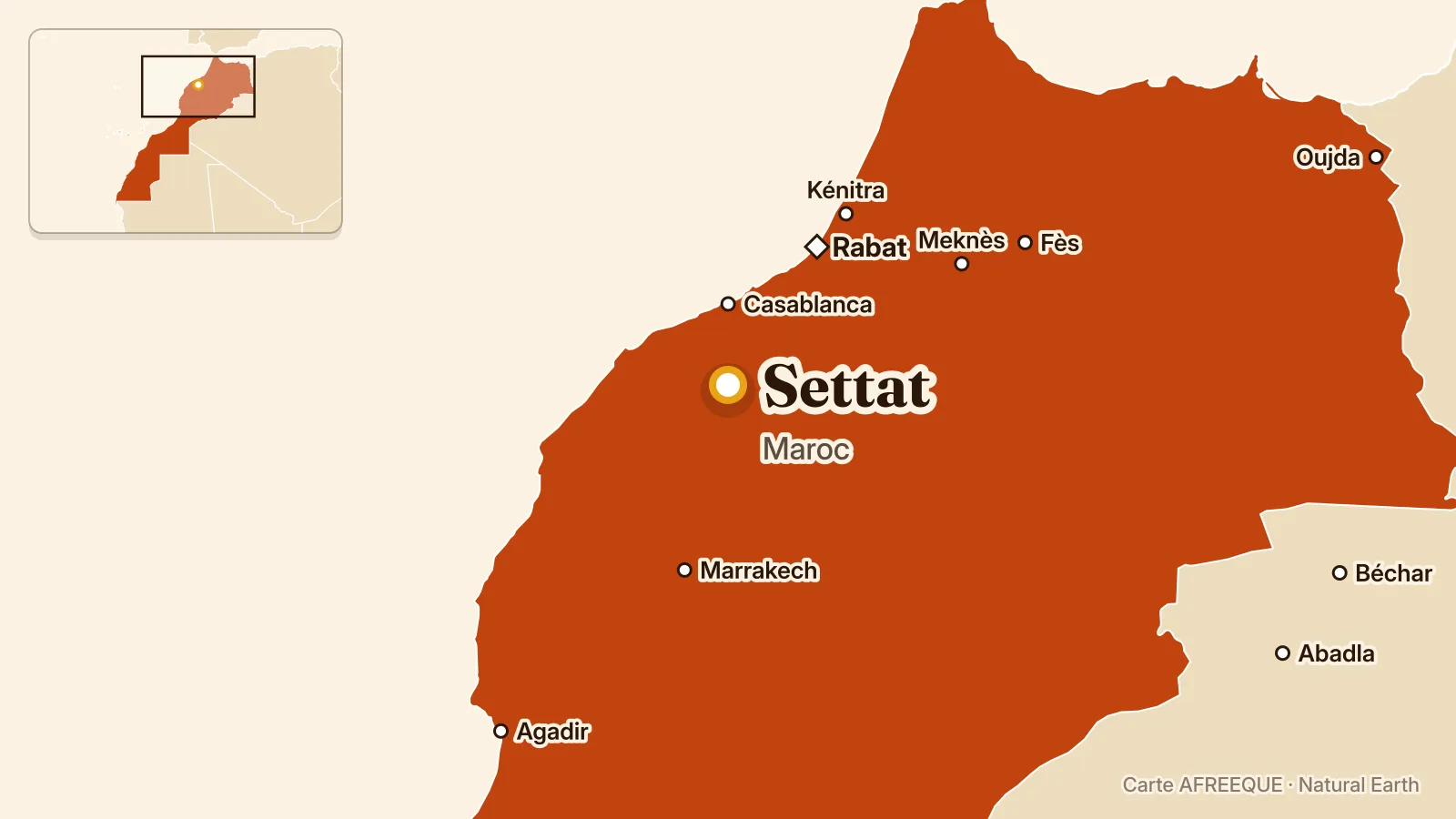 Carte : Settat, Maroc