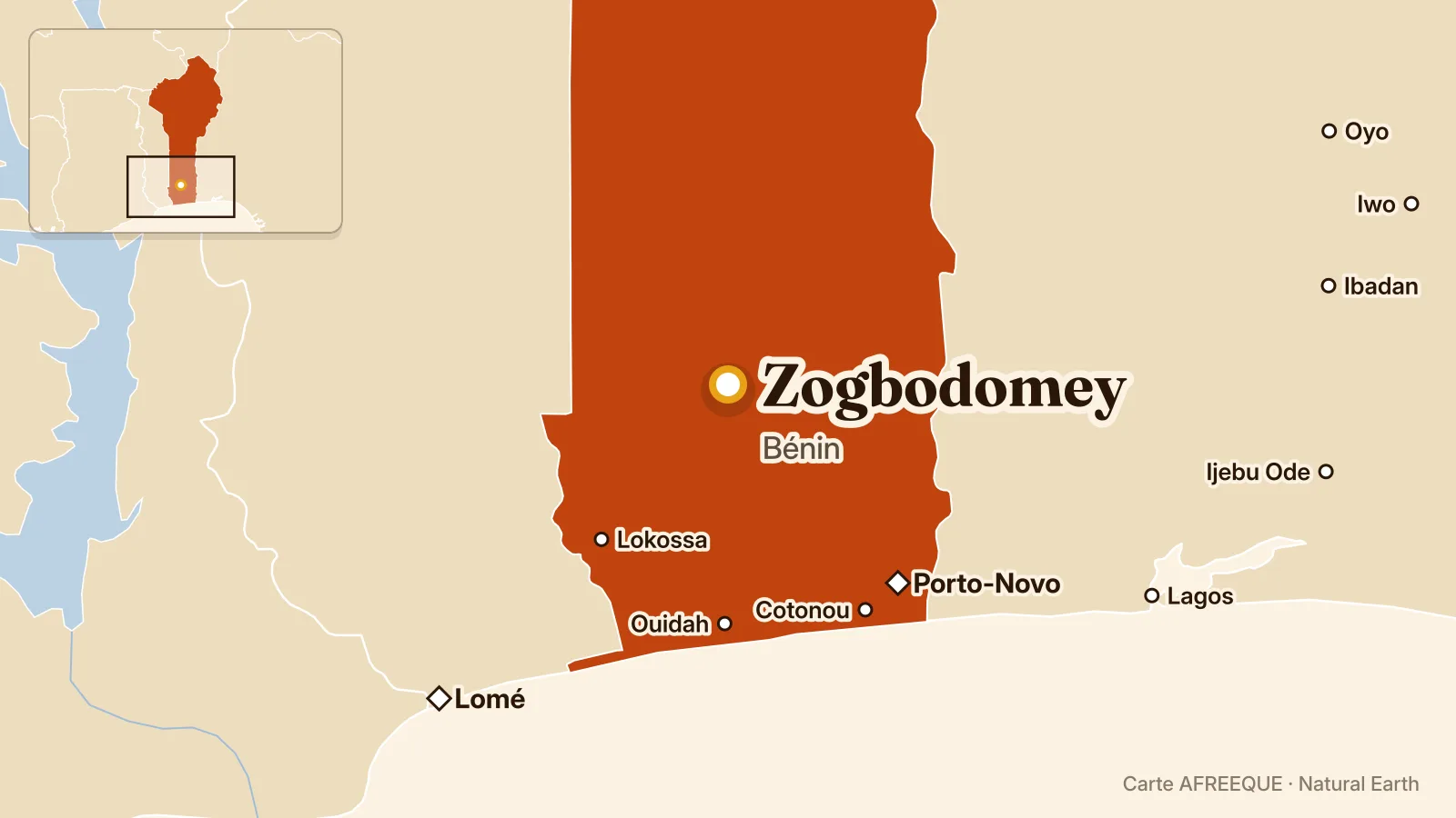 Carte : Zogbodomey, Bénin